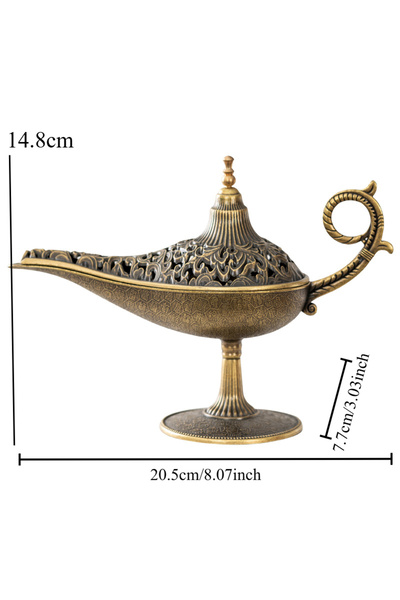 Choice مبخرة عصا عطرية على شكل مصباح الجني علاء الدين مصنوعة من مادة سبيكة مث...