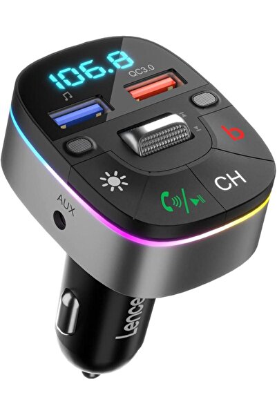 Sphone Bluetooth Araç Kiti Hızlı Şarj Çift USB Radyo FM Verici Bass Aux Ses Alıcısı MP3 Çalar Micro SD Card