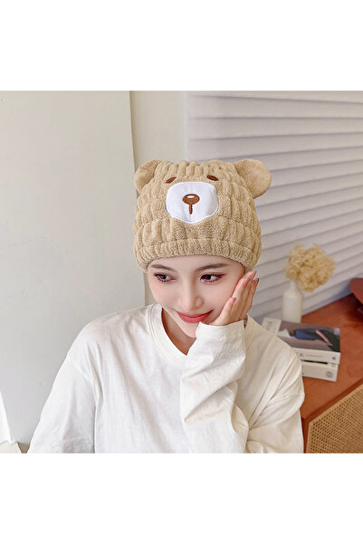 Choice FP0081-H Children Thickened Dry Hair Hat Cute Unicorn Rabbit Quick-Drying Hat Coral Plush Soft Stron