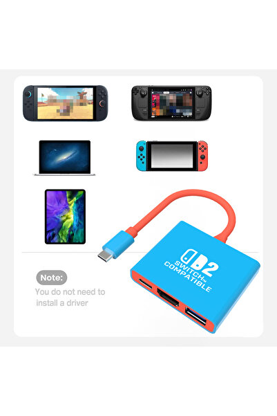Choice محول محور محمول 3 في 1 Blue Orange HYC-338 لـ Switch 2 و Switch و Swit...