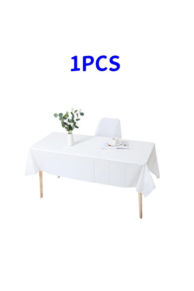 Choice 137x183cm White-1 1pc Reusable Tablecloths 137x183cm BPA Free Plastic Dining Table Cover Cloth for P