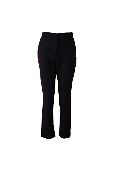 trender Women's Black Fabric Trousers