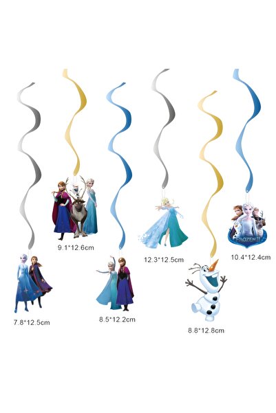 Miniso 6pcs 6pcs Frozen Elsa Anna Theme Kids Girls Favors Swirls Happy Birthday Events Party Decorations Ce