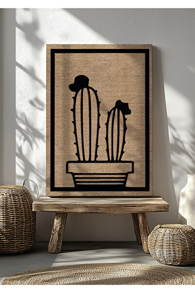 visdora Tablou decorativ din țesătură de iută, tăiat cu laser, cu motiv flora...