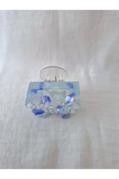 Beyaz Dükkan إبزيم عظمي لؤلؤي بتفاصيل زهور ثلاثية الأبعاد مقاس 4 سم