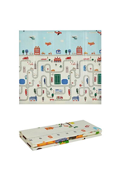 Bibilel Kids Play Mat, Double-sided Traffic/Giraffe, XPE+PE, Waterproof, 180x200x1cm