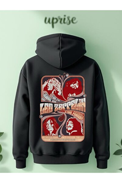 Vordevia Hanorac Lee Zeppelin cu imprimeu din bumbac cu supradimensionat fire O