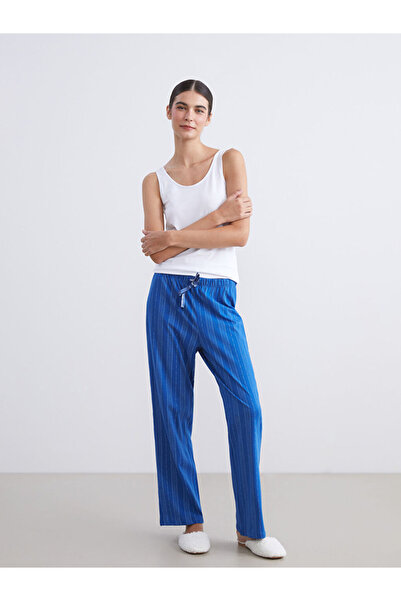 LC Waikiki Sparkling Choices from Shining Store |   Plus Size Elastic Waist Striped Women's Pajama Bottoms