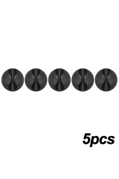 Choice 5x Black Desktop Cable Clips Portable Adhesive Cable Management Charger Wire Holder Clips Cord Organ
