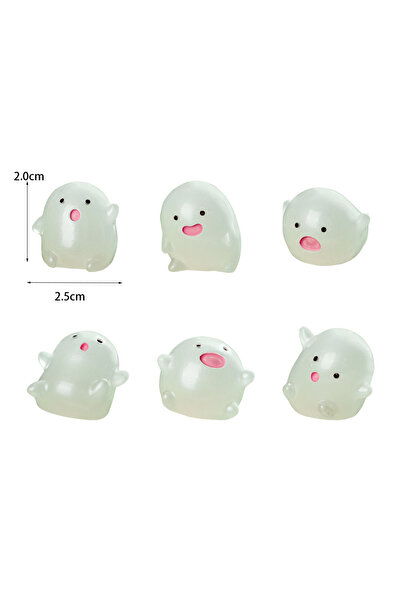 Choice luminous 6pc Funny Cute Round White Elf Resin Craft Miniature Figure T...