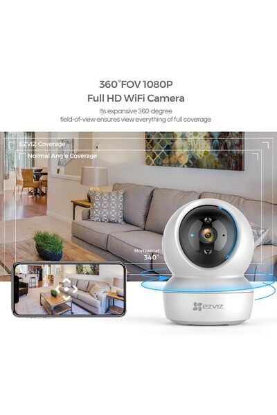 EZVIZ TY1 2K Indoor WiFi Pan/Tilt Security Camera - Night Vision, Auto Motion Tracking, Two-Way Talk