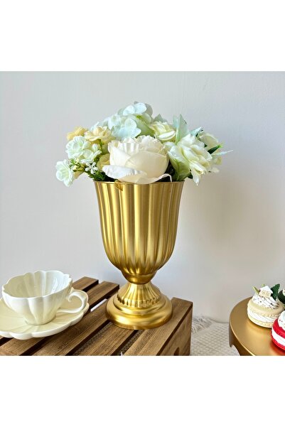 Choice GOLD 1Pc مزهرية زهور بألوان رجعية لتزيين الطاولة البلاستيكية Hom