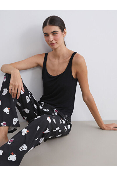 LC Waikiki Black U-Neck Strap Women's Tank Top