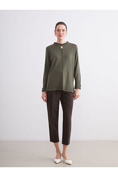 LC Waikiki Sparkling Choices from Shining Store |   Ruffled Mock Neck Women's Knitwear Sweater