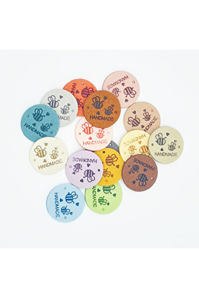 Choice TT2310170-17 MixedColor 20PCS Handmade Circular Leather Label Bee Patt...
