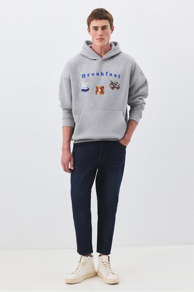 Trendiz Unisex Breakfast Sweatshirt Gray Melange