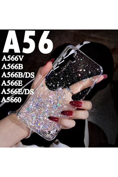 Choice جراب هاتف شفاف لامع لهاتف سامسونج جالاكسي A56، جراب سيليكون ناعم يغطي ...