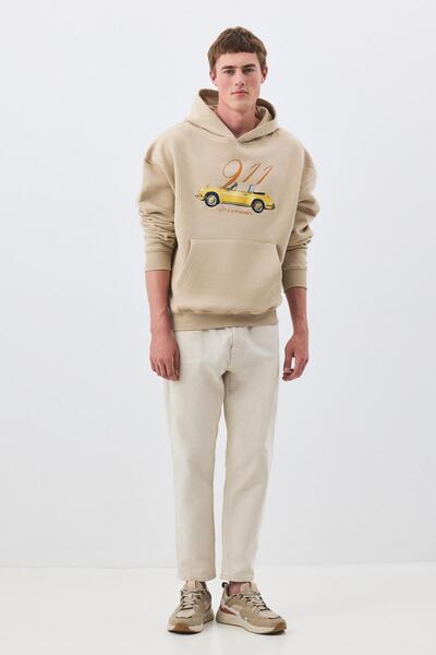 Trendiz Women's 911 Art and Automobile Sweatshirt Stone