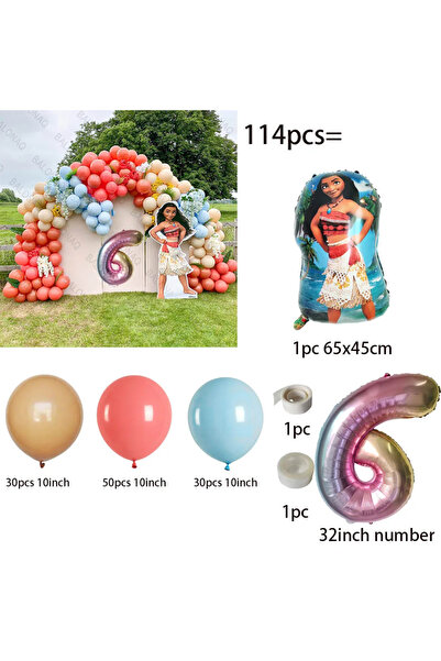 Choice كما هو موضح في الصورة رقم 6، طقم قوس بالونات موانا مكون من 114 قطعة، ب...