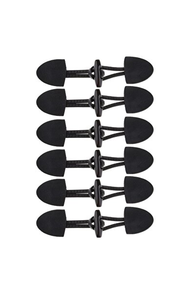 Choice أسود 6 أزواج من الأزرار الكلاسيكية المصنوعة من الجلد الأسود والمزودة ب...