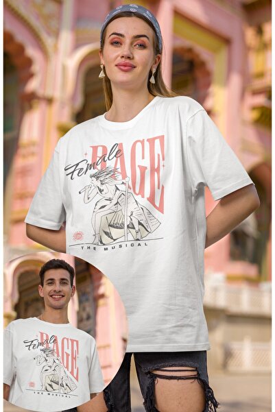 Fuddy Moda تي شيرت مطبوع عليه "Unisex Female Rage The Musical"، تي شيرت كبير ...