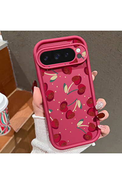 Choice جراب حماية ناعم وكبير الحجم بتصميم الكرز باللون الأحمر النبيذي لهاتف ج...