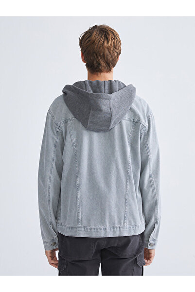 LC Waikiki Gri Standart Kalıp Erkek Jean Ceket