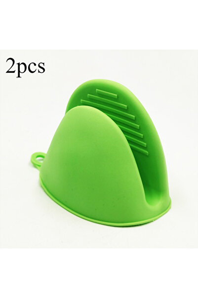 Choice 2pcs-green 2pcs Thicken Baking silicone oven mitts Microwave Oven Glov...