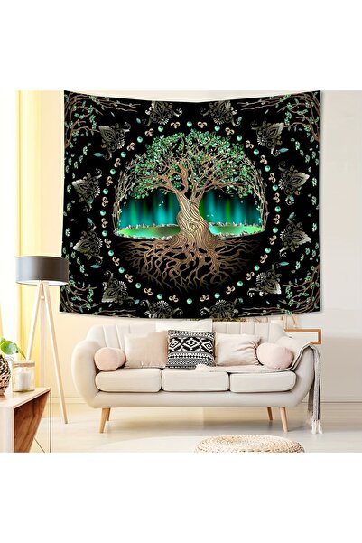 Choice نمط 2 1 قطعة 75x58 سم نسيج شجرة الحياة BlackLight الشمس والقمر والنجوم...