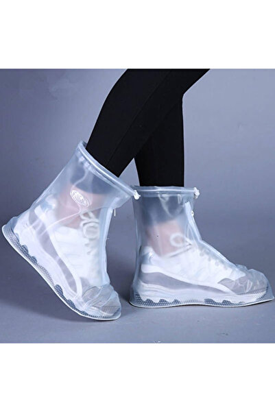 Choice3 L(39-40) WHITE 1 Pair PVC Waterproof Shoe Cover Transparent Reusable ...