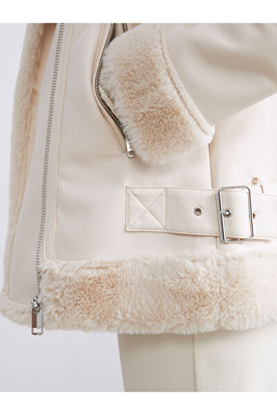 LC Waikiki Good Quality Parts from Celebi Store |   Biker Collar Women's Leather-Look Coat