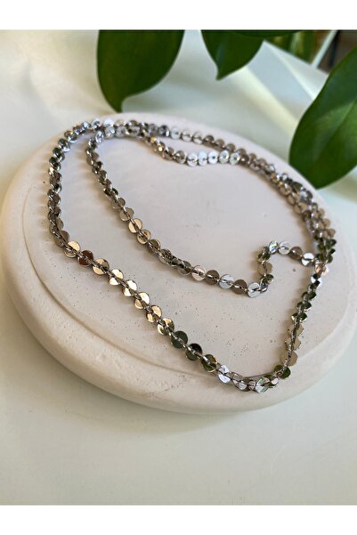 BusradanDesign قلادة سلسلة من Xuping باللون الفضي مقاس 45 سم