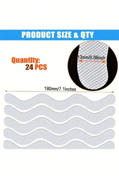 Choice 24 قطعة 6/12/24/عبوة ملصقات شفافة مانعة للانزلاق لأرضية الحمام والدش -...