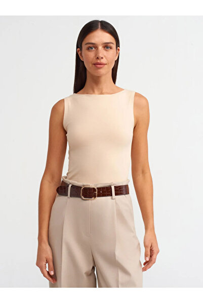 mısstresa boutıque Boat Neck Sleeveless Cream