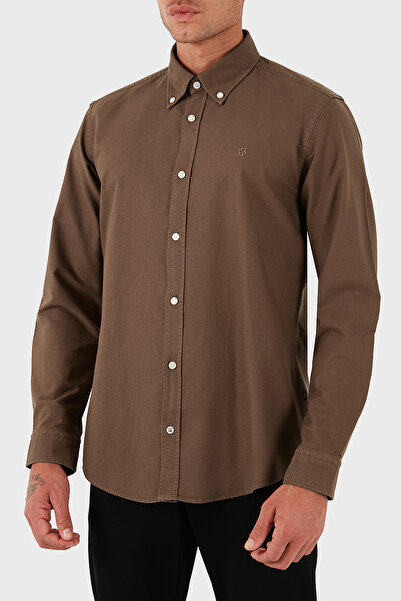 BOSS Logolu % 100 Pamuk Slim Fit Düğmeli Yaka Gömlek Erkek GÖMLEK 50544917 217