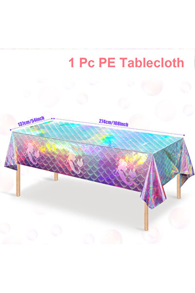 Choice مفرش طاولة قابل للتصرف من Deep Sapphire Little Mermaid زينة حفلة عيد ميلاد حورية البحر عيد ميلاد الأول Gi