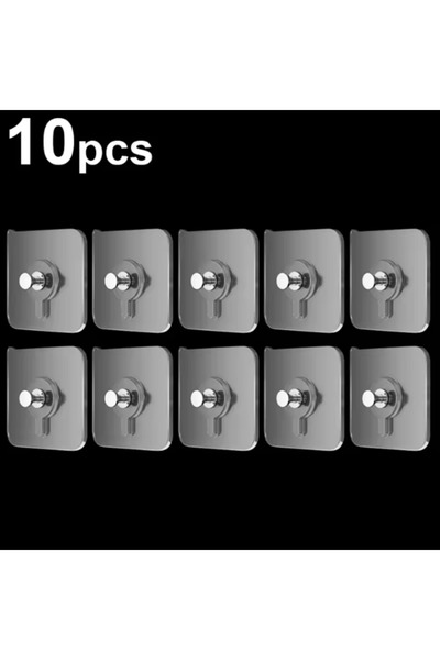 Choice 6 × 6 سم 10 قطع خطاف ذاتي اللصق قوي لاصق إطار الصورة مسامير خطافات جدار شفافة بدون درزات