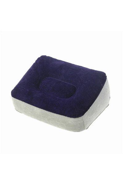 Choice وسادة زرقاء من البلاستيك القابل للنفخ لمسند القدمين للسفر والمكتب والمنزل لرفع الساقين واسترخاء القدمين تحت D