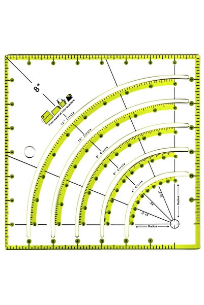 Choice 1 قطعة 1 قطعة 8 بوصة أكريليك مسطرة خياطة الحياكة الحرفية متعددة الوظائف متعددة الزوايا مسطرة قطع الحياكة
