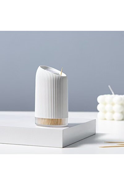 Choice White Personalized Creative Toothpick Jar Portable Toothpick Bucket Toothpick Dispenser Desktop Deco