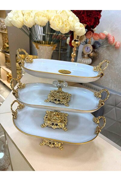 Niyara home مجموعة عرض من البورسلين مكونة من 3 قطع