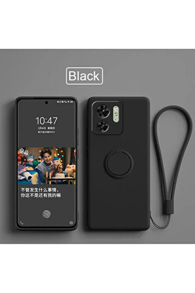 Choice جراب MOTO EDGE 50 Fusion أسود اللون مصنوع من السيليكون السائل TPU، مزو...