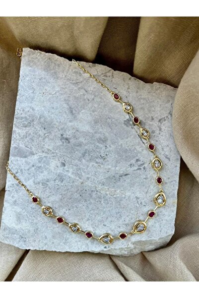 nunu takı Mürdüm Sıra Taşlı Kolye