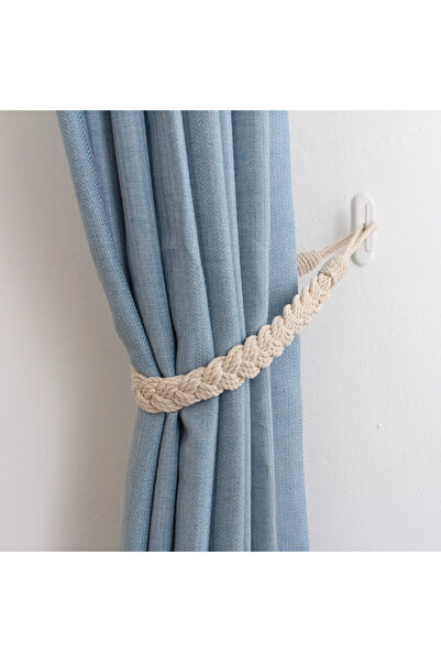 Choice 1 قطعة من ربطات الستائر المصنوعة يدويًا من الحبل الملتوي باللون البيج،...