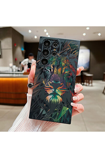 Choice S24 Ultra 1 غطاء هاتف ملون بنمط الأسد لهواتف Samsung Galaxy S25 S24 S23 S22 Ultra Plus 5G S21 FE