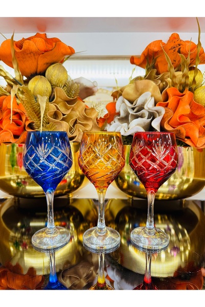 LOKMAN ZÜCCACİYE Hand cut chubby 1. Class workmanship colorful coffee side water glass