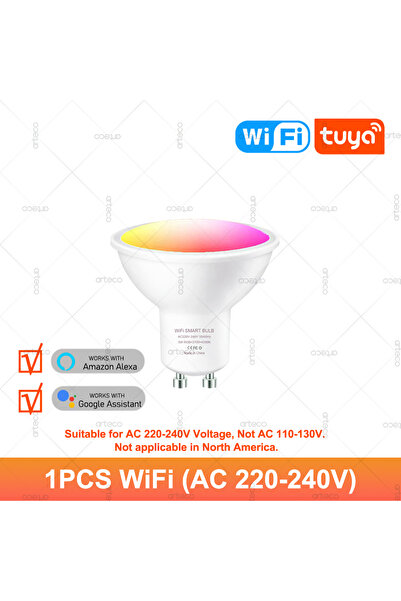 Choice WiFi 220-240V Tuya WiFi GU10 مصباح LED ذكي Bluetooth GU10 مصابيح قابلة...