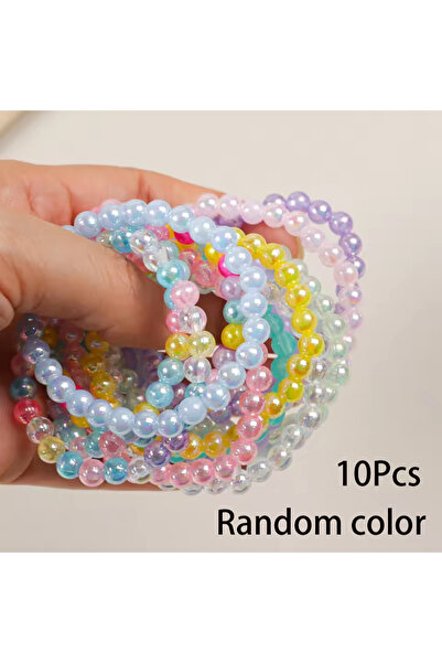 Choice 4.5cm Random Color 10Pcs Candy Color Beads Bracelet For Kids Girl Birt...