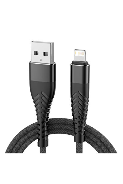 Choice كابل USB أسود بطول 3 أمتار وشحن سريع 3A لأجهزة iPhone 14 و13 و12 و11 P...