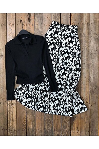 Tuğba Ceylin Butik بلوزة تنورة بدلة مزدوجة